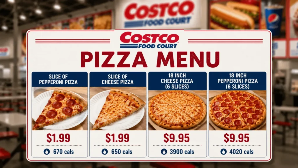 Costco food court Pizza menu