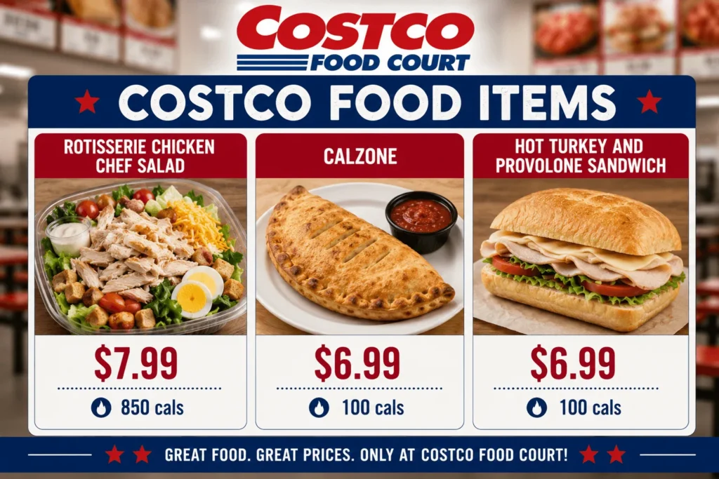 Costco food court menu options