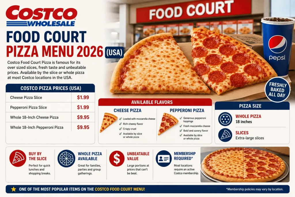 Costco Food Court Pizza Menu
