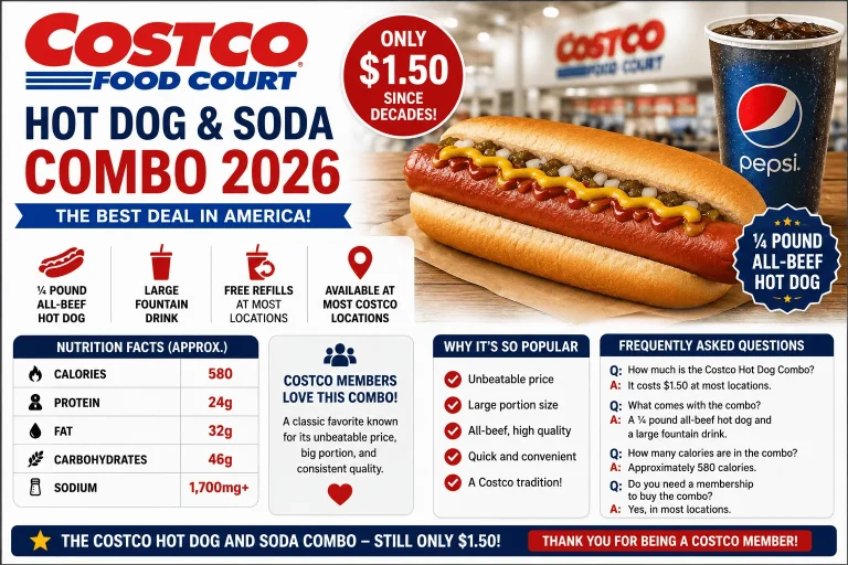 Costco Hot Dog and Soda Combo